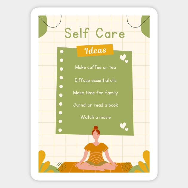 Cream Cute Aesthetic Self Care Poster Sticker by modrenmode